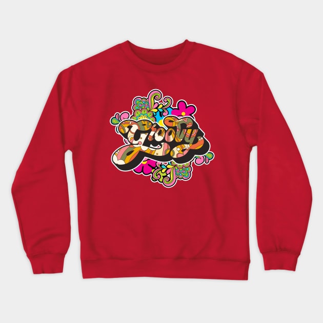 Groovy 1960s 1970s Crewneck Sweatshirt by hauntedjack